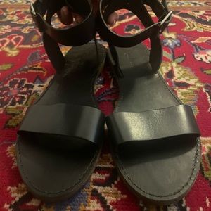 Black Madewell Boardwalk Ankle Strap Sandals Size 9